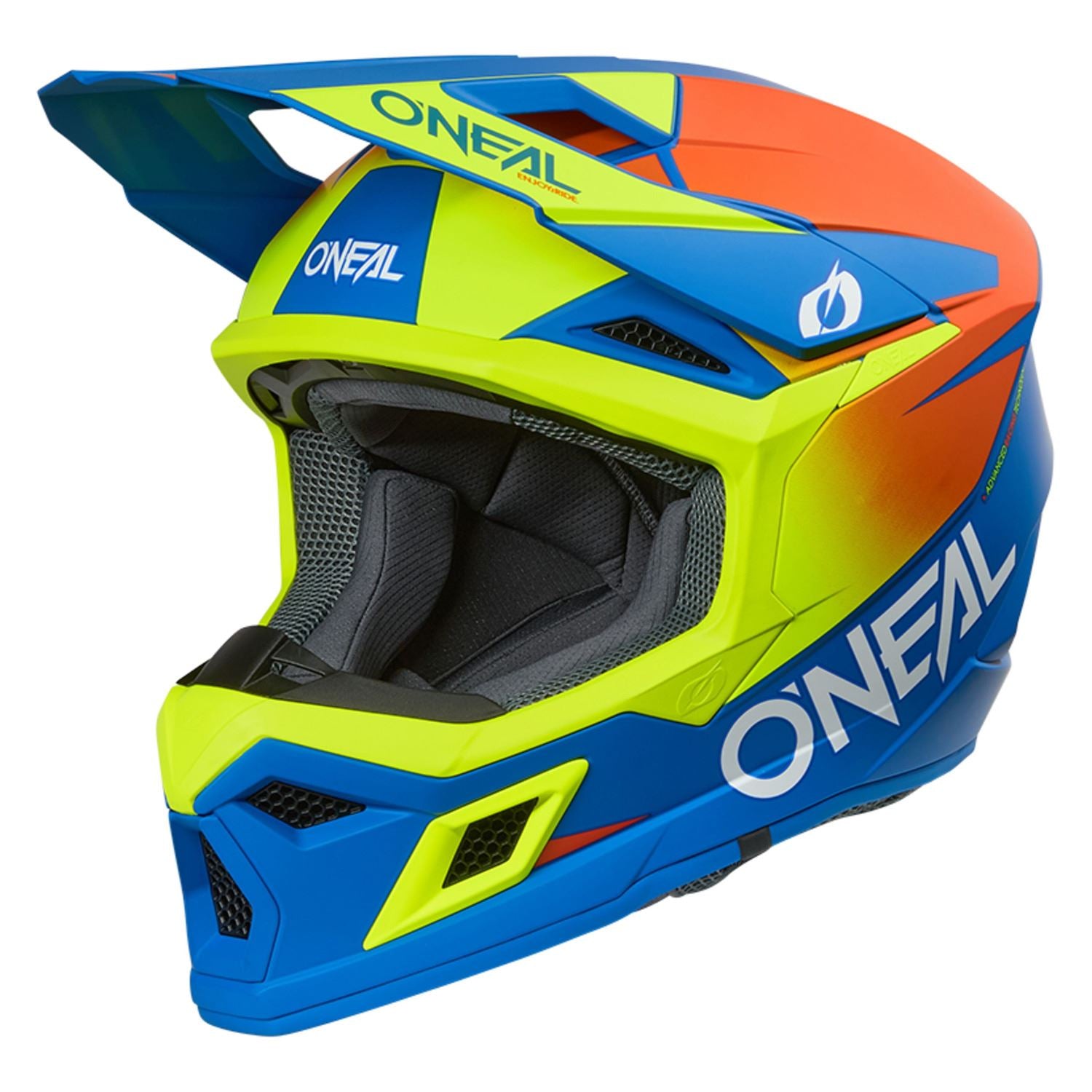O'Neal 2026 Youth 3 SRS Solid Blue Neon Yellow Helmet